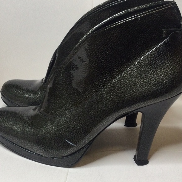 GUC Jessica Simpson Olive Patent Ankle Booties,10M - Picture 13 of 15